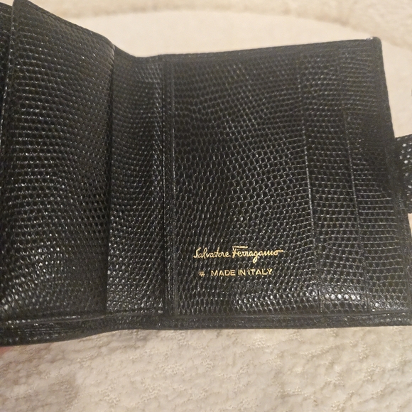 Salvatore Ferragamo Black Wallet with Gold Accent - Picture 11 of 12